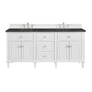 Lorelai 72" Double Vanity, Bright White, w/ 3 CM Phantome Eclos Top