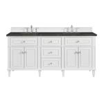 Lorelai 72" Double Vanity, Bright White, w/ 3 CM Phantome Eclos Top
