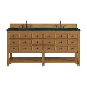 Malibu 72" Double Vanity, Amber Birch, w/ 3 CM Phantome Eclos Top