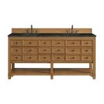 Malibu 72" Double Vanity, Amber Birch, w/ 3 CM Phantome Eclos Top
