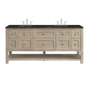 Breckenridge 72" Double Vanity, Whitewashed Oak, w/ 3 CM Phantome Eclos Top