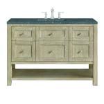 Breckenridge 48" Single Vanity, Whitewashed Oak w/ 3 CM Parisien Bleu Silestone Top w/FreePower Wireless Charger