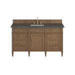 Brittany 60" Single Vanity, Pecan w/ 3 CM Parisien Bleu Silestone Top