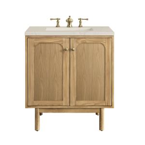 Laurent 30" Single Vanity, Light Natural Oak, w/ 3 CM Siberian Silestone Top