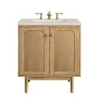 Laurent 30" Single Vanity, Light Natural Oak, w/ 3 CM Siberian Silestone Top