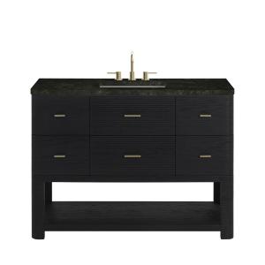 Lucian 48" Single Vanity, Carbon Oak, w/ 3 CM Phantome Eclos Widespread Top