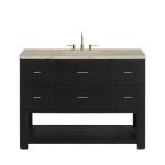 Lucian 48" Single Vanity, Carbon Oak, w/ 3 CM Tajnar Eclos Top w/FreePower Wireless Charger