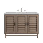 Portland 48IN Single Vanity Whitewashed Walnut w/ 3 CM Eternal Jasmine Pearl Silestone Top w/FreePower Wireless Charger