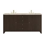 Gracyn 72" Double Vanity, Sable, w/ 3 CM Tajnar Eclos Top w/FreePower Wireless Charger