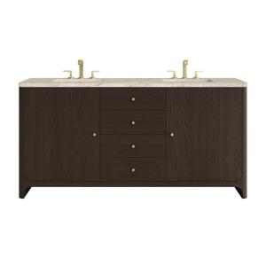 Gracyn 72" Double Vanity, Sable, w/ 3 CM Tajnar Eclos Widespread Top
