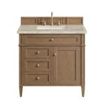 Brittany 36" Single Vanity, Pecan w/ 3 CM Tajnar Eclos Top