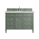 Brittany 48" Single Vanity, Smokey Celadon, w/ 3 CM Siberian Silestone Top w/FreePower Wireless Charger