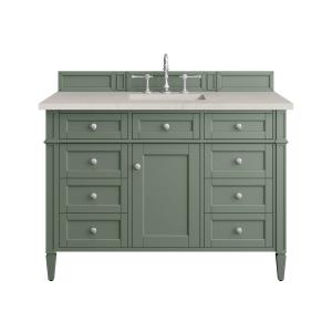 Brittany 48" Single Vanity, Smokey Celadon, w/ 3 CM Siberian Silestone Top w/FreePower Wireless Charger