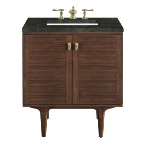 Amberly 30" Single Vanity, Mid-Century Walnut, w/ 3 CM Phantome Eclos Top