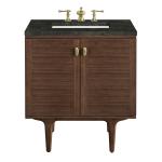 Amberly 30" Single Vanity, Mid-Century Walnut, w/ 3 CM Phantome Eclos Top