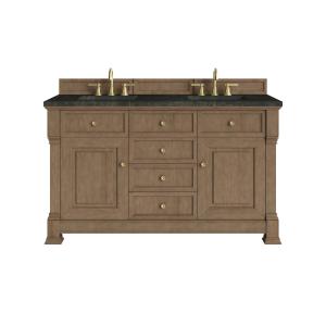Brookfield 60" Double Vanity, Pecan, w/ 3 CM Phantome Eclos Top