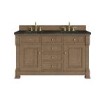 Brookfield 60" Double Vanity, Pecan, w/ 3 CM Phantome Eclos Top