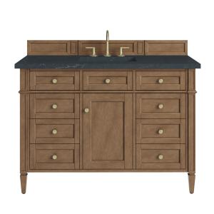 Brittany 48" Single Vanity, Pecan w/ 3 CM Charcoal Soapstone Silestone Top