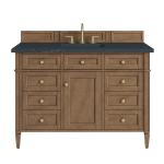 Brittany 48" Single Vanity, Pecan w/ 3 CM Charcoal Soapstone Silestone Top