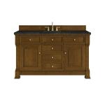 Brookfield 60" Single Vanity, Honey Oak, w/ 3 CM Phantome Eclos Top