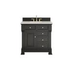 Brookfield 36" Single Vanity, Black Onyx, w/ 3 CM Siberian Silestone Top