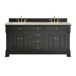 Brookfield 72" Double Vanity, Black Onyx, w/ 3 CM Tajnar Eclos Top
