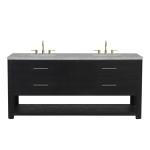 Lucian 72" Double Vanity, Carbon Oak w/ 3 CM Victorian Silver Silestone Widespread Top