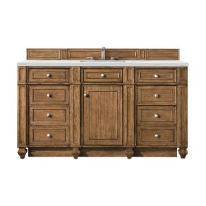 Bristol 60" Single Vanity, Saddle Brown w/ 3 CM Ethereal Noctis Silestone Top w/FreePower Wireless Charger