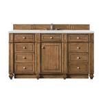 Bristol 60" Single Vanity, Saddle Brown w/ 3 CM Ethereal Noctis Silestone Top w/FreePower Wireless Charger