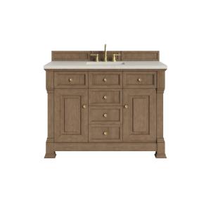 Brookfield 48" Single Vanity, Pecan, w/ 3 CM Siberian Silestone Top