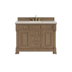 Brookfield 48" Single Vanity, Pecan, w/ 3 CM Siberian Silestone Top
