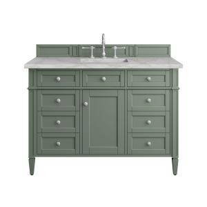 Brittany 48" Single Vanity, Smokey Celadon w/ 3 CM Victorian Silver Top w/FreePower Wireless Charger
