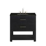Lucian 36" Single Vanity, Carbon Oak, w/ 3 CM Phantome Eclos Widespread Top
