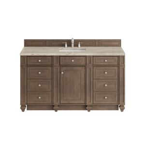 Bristol 60" Single Vanity Whitewashed Walnut, w/ 3 CM Tajnar Eclos Top
