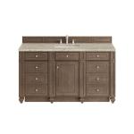 Bristol 60" Single Vanity Whitewashed Walnut, w/ 3 CM Tajnar Eclos Top