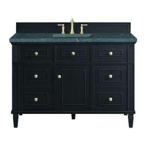 Lorelai 48" Single Vanity, Black Onyx w/ 3 CM Parisien Bleu Silestone Top w/FreePower Wireless Charger