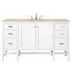 Addison 60" Single Vanity, Glossy White, w/ 3 CM Tajnar Eclos Top