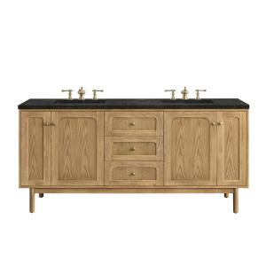 Laurent 72" Double Vanity, Light Natural Oak, w/ 3 CM Phantome Eclos Top