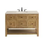 Breckenridge 48" Single Vanity, Light Natural Oak, w/ 3 CM Siberian Silestone Top