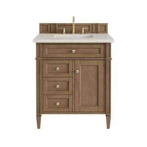 Brittany 30" Single Vanity, Pecan w/ 3 CM Siberian Silestone Top