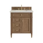 Brittany 30" Single Vanity, Pecan w/ 3 CM Siberian Silestone Top