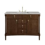 Kinnsden 48" Single Vanity, Sable Oak w/ 3 CM Victorian Silver Silestone Top