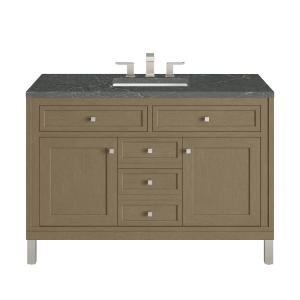 Chicago 48" Single Vanity, Walnut Whisper, w/ 3 CM Parisien Bleu Silestone® Top