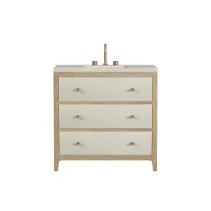 Celeste 36" Single Vanity, Sunwashed Oak with Embossed Shagreen, w/ 3 CM Siberian Silestone Top