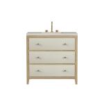 Celeste 36" Single Vanity, Sunwashed Oak with Embossed Shagreen, w/ 3 CM Siberian Silestone Top