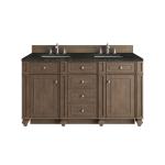 Bristol 60" Double Vanity, Whitewashed Walnut, w/ 3 CM Phantome Eclos Top