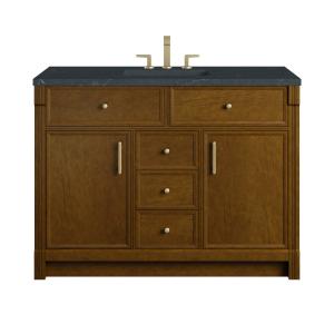 Bellshire 48" Single Vanity, Honey Oak w/ 3 CM Charcoal Soapstone Silestone Top