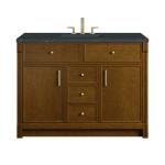 Bellshire 48" Single Vanity, Honey Oak w/ 3 CM Charcoal Soapstone Silestone Top