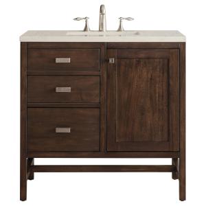Addison 36" Single Vanity, Mid-Century Acacia, w/ 3 CM Siberian Silestone Top