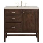 Addison 36" Single Vanity, Mid-Century Acacia, w/ 3 CM Siberian Silestone Top